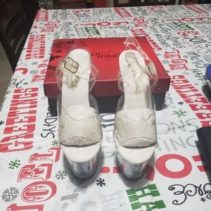 Clear pleaser heels